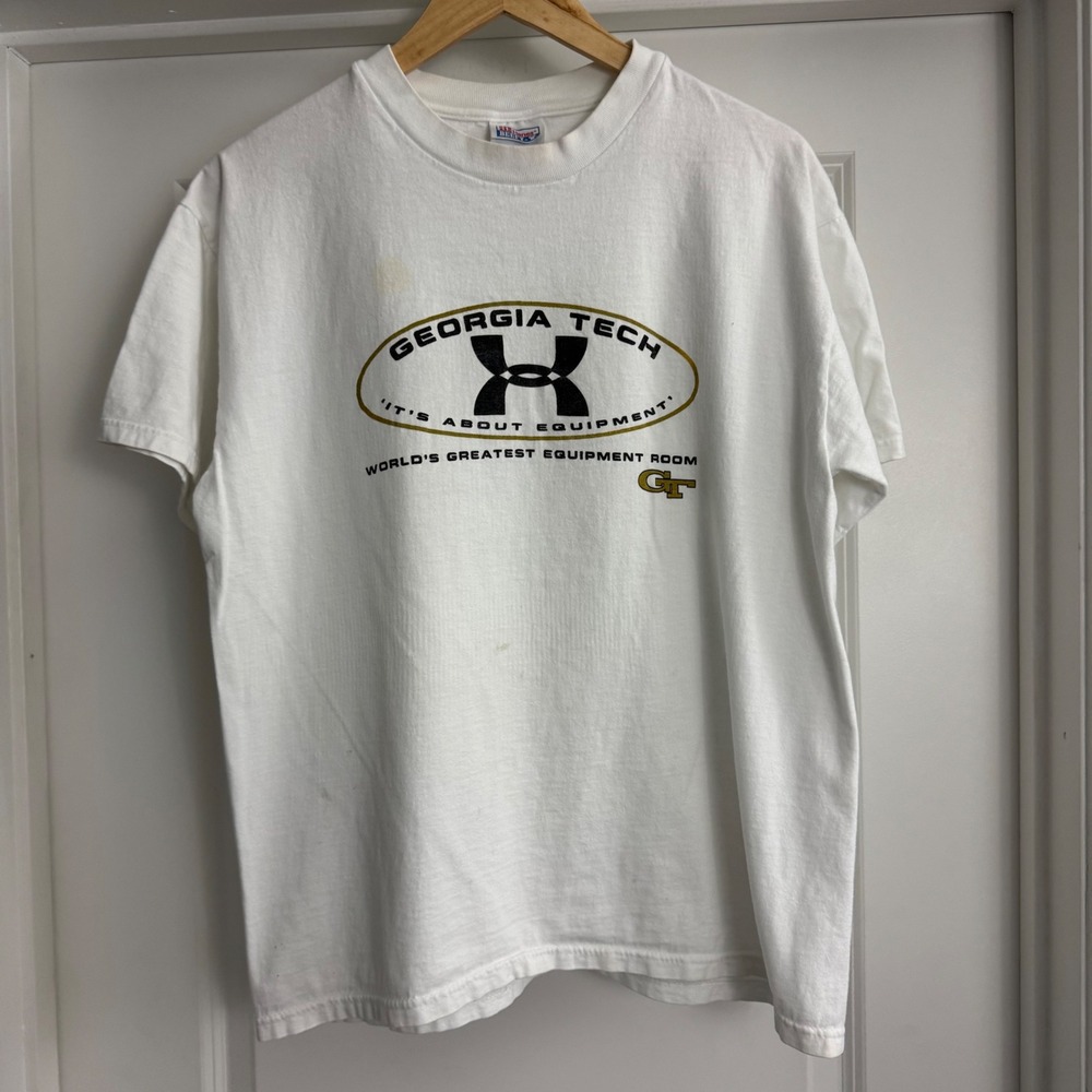 Vintage Georgia Tech Under Armour T-Shirt Tee Equipment Room College Sz L